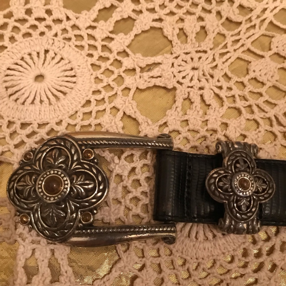 Brighton black leather belt